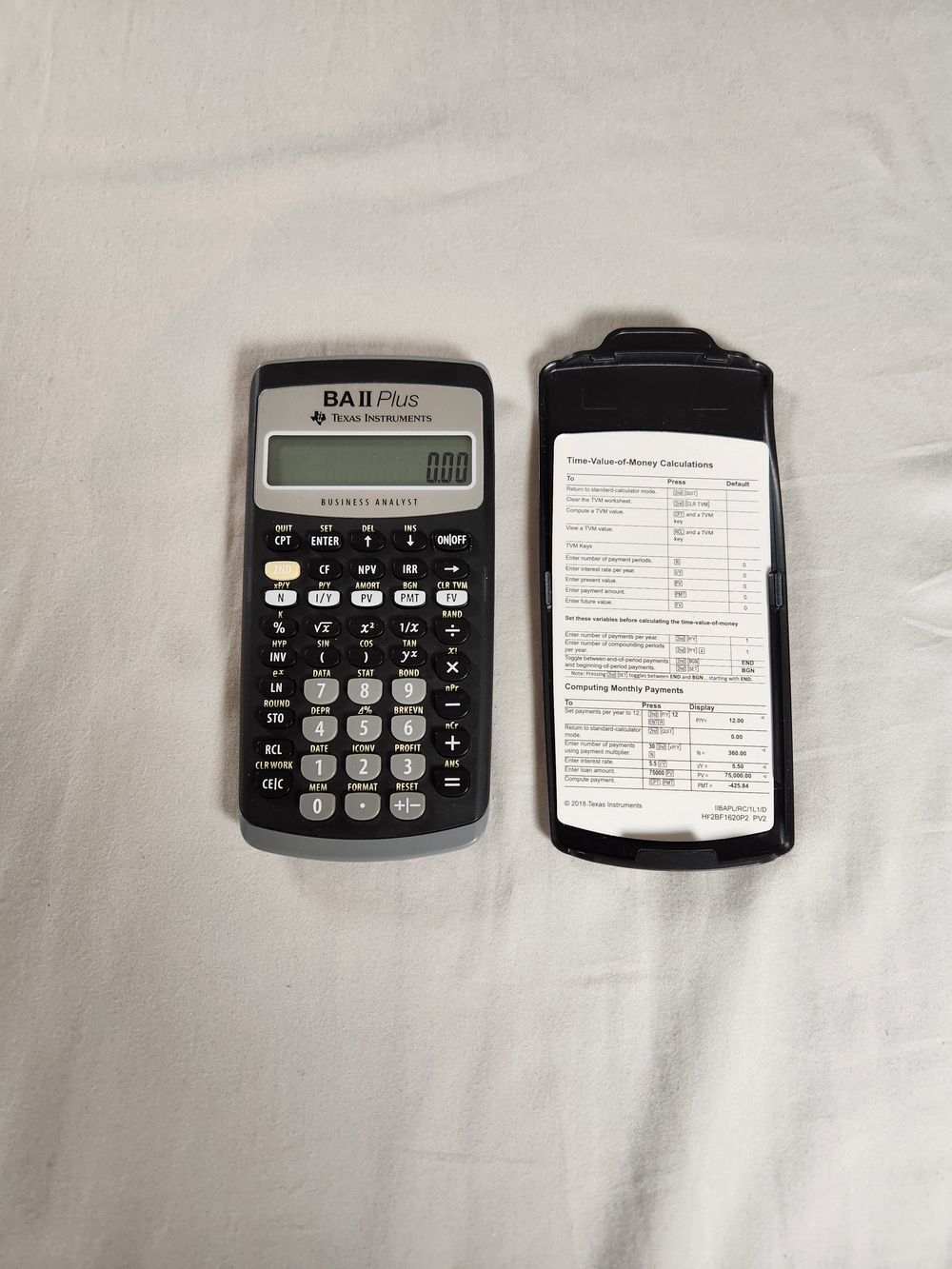 Texas Instruments BA II Plus Financial Calculator, Auto Power Down with Cover